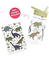 A Little Lovely Company Borraccia con Cannuccia 450 ml - Dinosauri - Senza BPA! Borracce non Termiche
