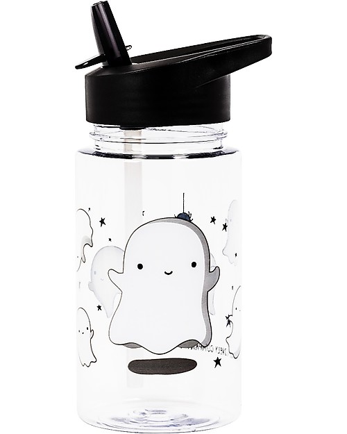 A Little Lovely Company Borraccia con Cannuccia 450 ml - Fantasmino - Senza BPA! Borracce non Termiche