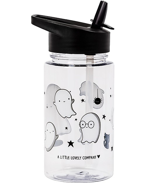 A Little Lovely Company Borraccia con Cannuccia 450 ml - Fantasmino - Senza BPA! Borracce non Termiche