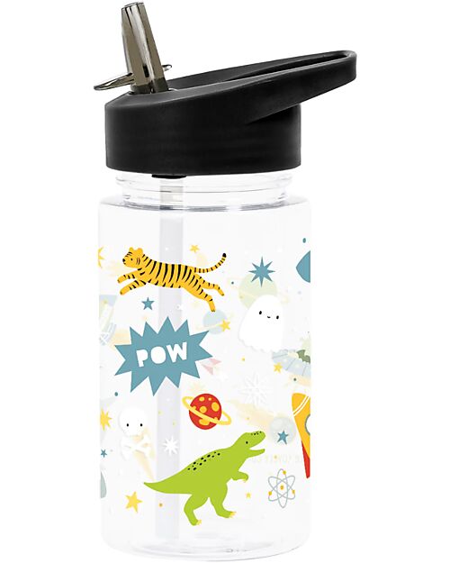 A Little Lovely Company Borraccia con Cannuccia 450 ml - Galaxy - Senza BPA! Borracce non Termiche