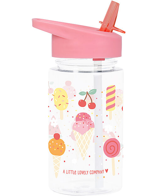 A Little Lovely Company Borraccia con Cannuccia 450 ml - Gelato - Senza BPA! Borracce non Termiche