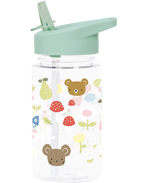 A Little Lovely Company Borraccia con Cannuccia 450 ml - Gioia - Senza BPA! Borracce non Termiche
