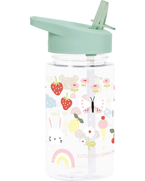 A Little Lovely Company Borraccia con Cannuccia 450 ml - Gioia - Senza BPA! Borracce non Termiche