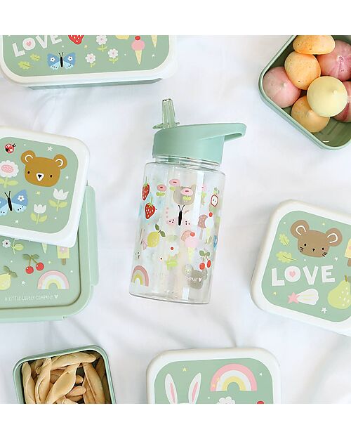 A Little Lovely Company Borraccia con Cannuccia 450 ml - Gioia - Senza BPA! Borracce non Termiche