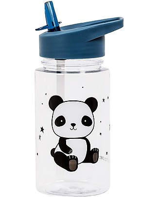 A Little Lovely Company Borraccia con Cannuccia 450 ml - Panda - Senza BPA! Borracce non Termiche