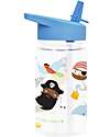 A Little Lovely Company Borraccia con Cannuccia 450 ml - Pirati - Senza BPA! Borracce non Termiche