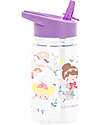 A Little Lovely Company Borraccia con Cannuccia 450 ml - Principesse - Senza BPA! Borracce non Termiche