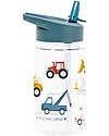 A Little Lovely Company Borraccia con Cannuccia 450 ml - Veicoli - Senza BPA! Borracce non Termiche