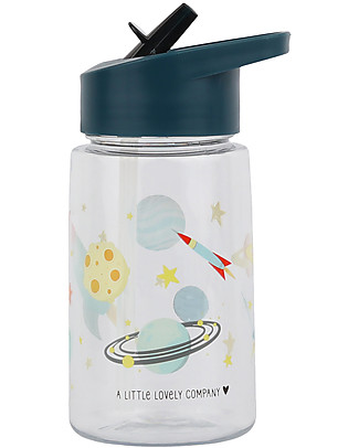A Little Lovely Company Borraccia con Cannuccia da Decorare con Sticker, 450 ml - Spazio Borracce Termiche