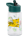 A Little Lovely Company Borraccia con Cannuccia da Decorare con Sticker, Tigre - 450 ml Borracce non Termiche