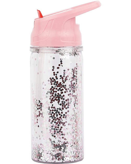 A Little Lovely Company Borraccia Glitter, 350 ml - Argento/Rosa Borracce Termiche