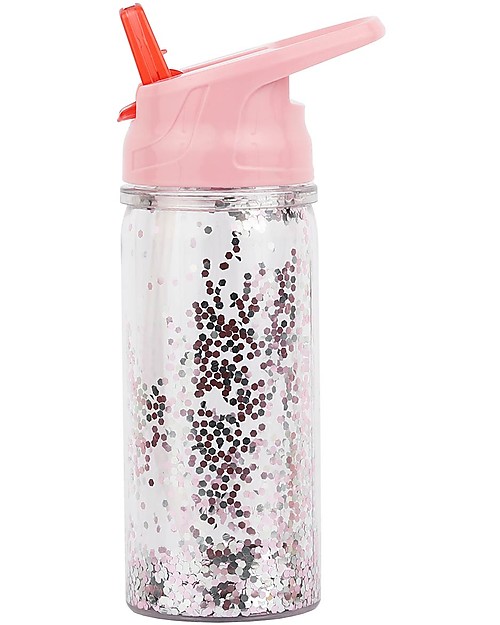 A Little Lovely Company Borraccia Glitter, 350 ml - Argento/Rosa Borracce Termiche