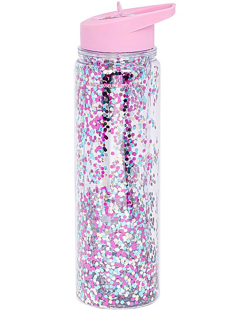 A Little Lovely Company Borraccia Glitter, 500 ml - Rosa/Glitter Multicolor Borracce Termiche