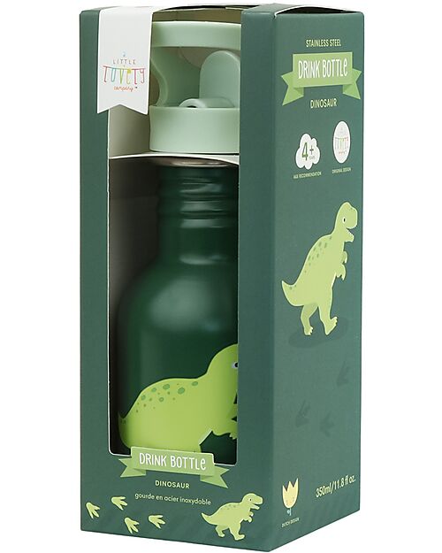A Little Lovely Company Borraccia in Acciaio Inossidabile - 350 ml - Dinosauro Borracce non Termiche
