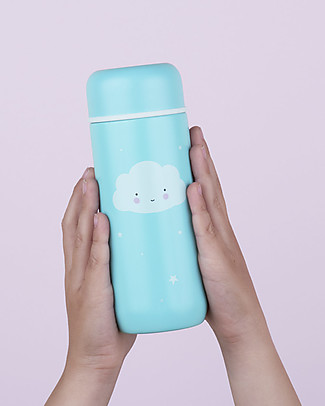 A Little Lovely Company Borraccia Termica in Acciaio Inossidabile, 200 ml - Nuvoletta Borracce Termiche