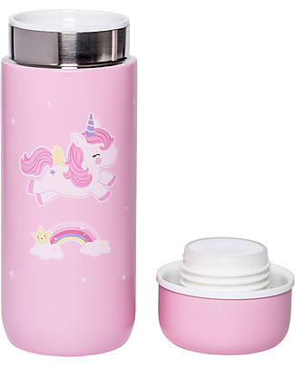 A Little Lovely Company Borraccia Termica in Acciaio Inossidabile, 200 ml - Unicorno Borracce Termiche