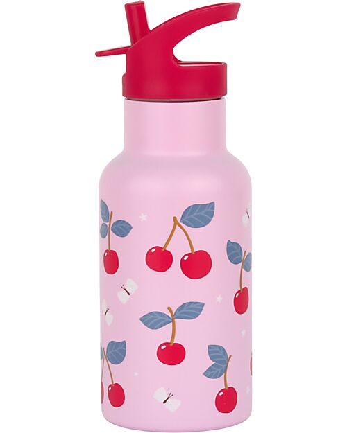 A Little Lovely Company Borraccia Termica in Acciaio Inossidabile - 350 ml - Ciliegie Borracce non Termiche