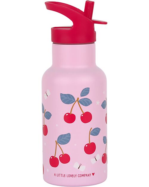 A Little Lovely Company Borraccia Termica in Acciaio Inossidabile - 350 ml - Ciliegie Borracce Termiche