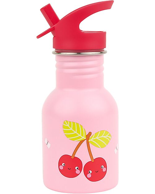 A Little Lovely Company Borraccia Termica in Acciaio Inossidabile - 350 ml - Ciliegie Felici Borracce Termiche
