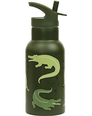 A Little Lovely Company Borraccia Termica in Acciaio Inossidabile - 350 ml - Crocodiles Borracce Termiche