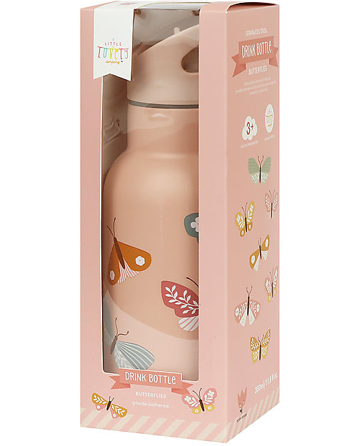 A Little Lovely Company Borraccia Termica in Acciaio Inossidabile - 350 ml - Farfalle Borracce Termiche