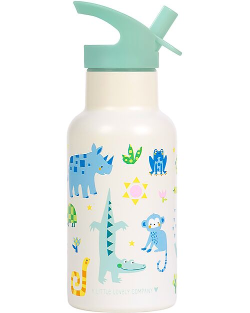 A Little Lovely Company Borraccia Termica in Acciaio Inossidabile - 350 ml - Giungla Borracce Termiche