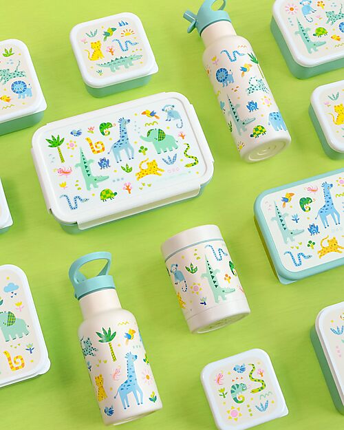 A Little Lovely Company Borraccia Termica in Acciaio Inossidabile - 350 ml - Giungla Borracce Termiche