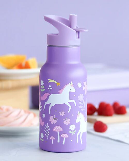 A Little Lovely Company Borraccia Termica in Acciaio Inossidabile - 350 ml - Unicorn Dreams Borracce non Termiche