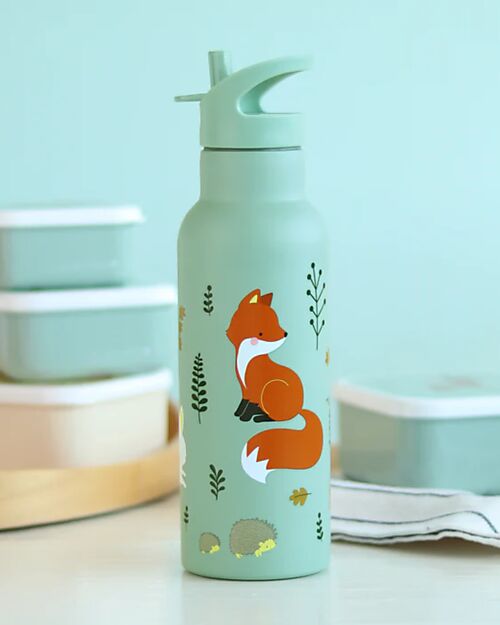 A Little Lovely Company Borraccia Termica in Acciaio Inossidabile - 500 ml - Amici della Foresta Borracce Termiche