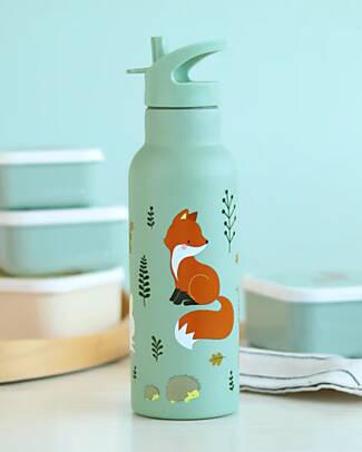 A Little Lovely Company Borraccia Termica in Acciaio Inossidabile - 500 ml - Amici della Foresta Borracce Termiche