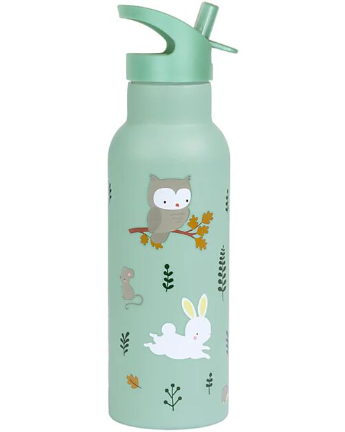 A Little Lovely Company Borraccia Termica in Acciaio Inossidabile - 500 ml - Amici della Foresta Borracce Termiche