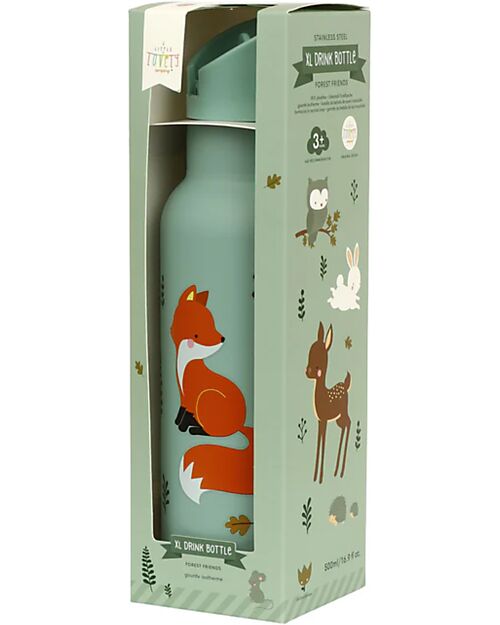 A Little Lovely Company Borraccia Termica in Acciaio Inossidabile - 500 ml - Amici della Foresta Borracce Termiche