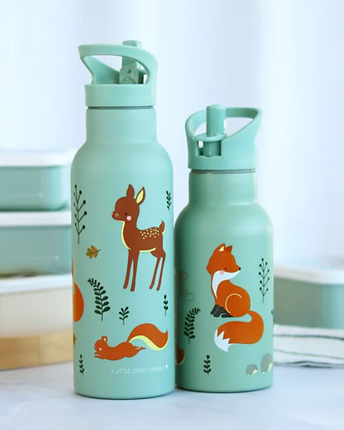A Little Lovely Company Borraccia Termica in Acciaio Inossidabile - 500 ml - Amici della Foresta Borracce Termiche