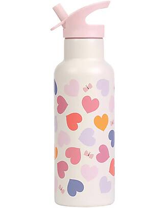 A Little Lovely Company Borraccia Termica in Acciaio Inossidabile - 500 ml - Cuori Borracce Termiche