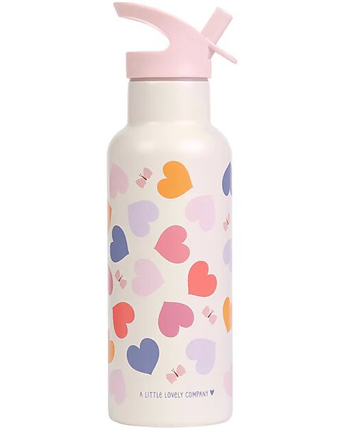 A Little Lovely Company Borraccia Termica in Acciaio Inossidabile - 500 ml - Cuori Borracce Termiche