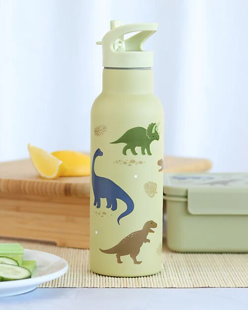 A Little Lovely Company Borraccia Termica in Acciaio Inossidabile - 500 ml - Dinosauri Borracce Termiche