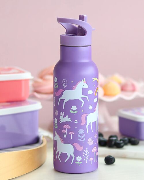 A Little Lovely Company Borraccia Termica in Acciaio Inossidabile - 500 ml - Unicorni Borracce Termiche