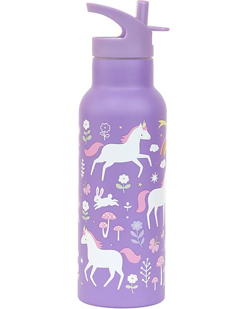 A Little Lovely Company Borraccia Termica in Acciaio Inossidabile - 500 ml - Unicorni Borracce Termiche