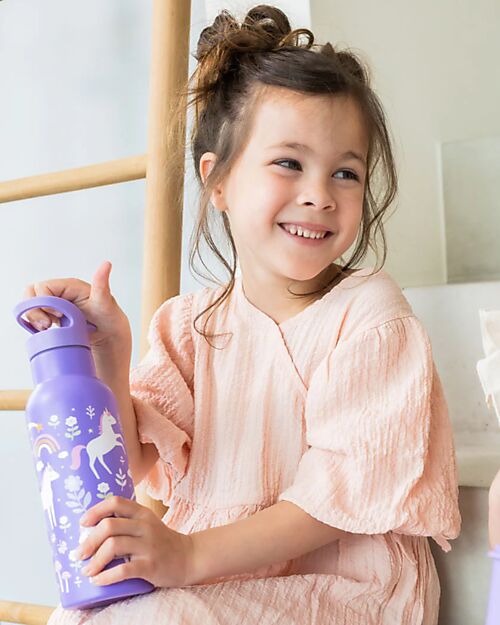 A Little Lovely Company Borraccia Termica in Acciaio Inossidabile - 500 ml - Unicorni Borracce Termiche