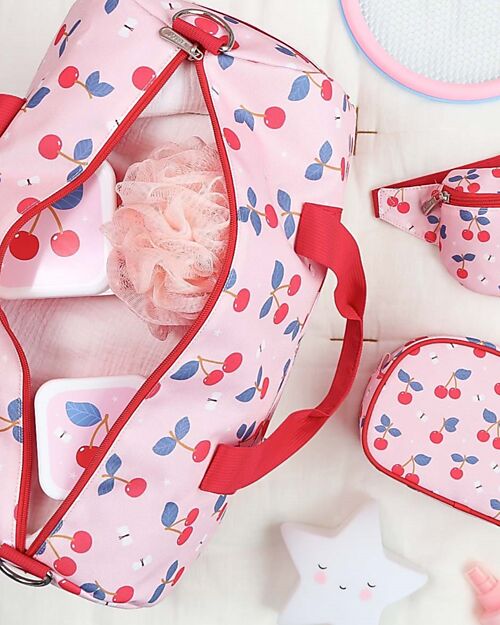 A Little Lovely Company Borsa da Viaggio - Ciliegie - Dimensione Cabina 46x25x22.5cm Borse da Viaggio