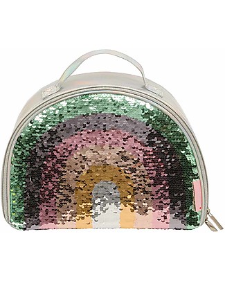 A Little Lovely Company Borsa Pranzo Termica, Arcobaleno Glitter - Grigio Borse Pic Nic
