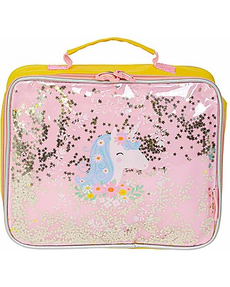 A Little Lovely Company Borsa Pranzo Termica, Glitter - Unicorno Borse Pic Nic