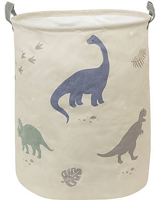 A Little Lovely Company Cesto Portaoggetti in Cotone - 40x50x40 cm - Dinosauri Contenitori Portaoggetti