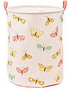 A Little Lovely Company Cesto Portaoggetti in Cotone - 40x50x40 cm - Farfalle Contenitori Porta Giochi