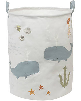 A Little Lovely Company Cesto Portaoggetti in Cotone - 40x50x40 cm - Oceano Contenitori Portaoggetti