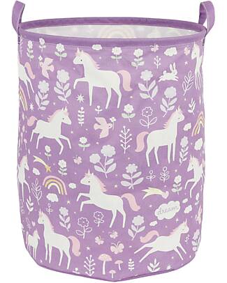 A Little Lovely Company Cesto Portaoggetti in Cotone - 40x50x40 cm - Unicorn Dreams Cesta Porta Biancheria