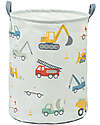 A Little Lovely Company Cesto Portaoggetti in Cotone - 40x50x40 cm -  Veicoli Contenitori Porta Giochi