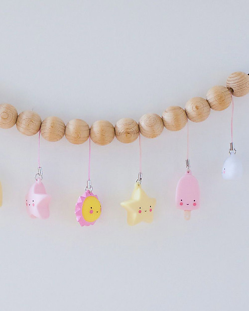 A Little Lovely Company Ciondolo Charm, Gelato Stecco - Rosa Pupazzi