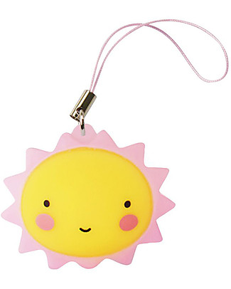 A Little Lovely Company Ciondolo Charm, Sole - Rosa/Giallo Portachiavi
