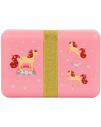 A Little Lovely Company Contenitore Porta Pranzo da Decorare, Cavallo - Senza BPA! Contenitori Latte e Snack
